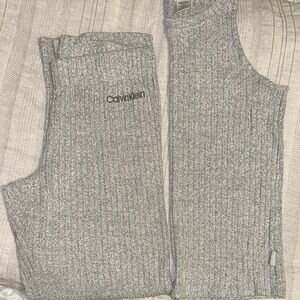 Calvin Klein Heather Gray Knit Set